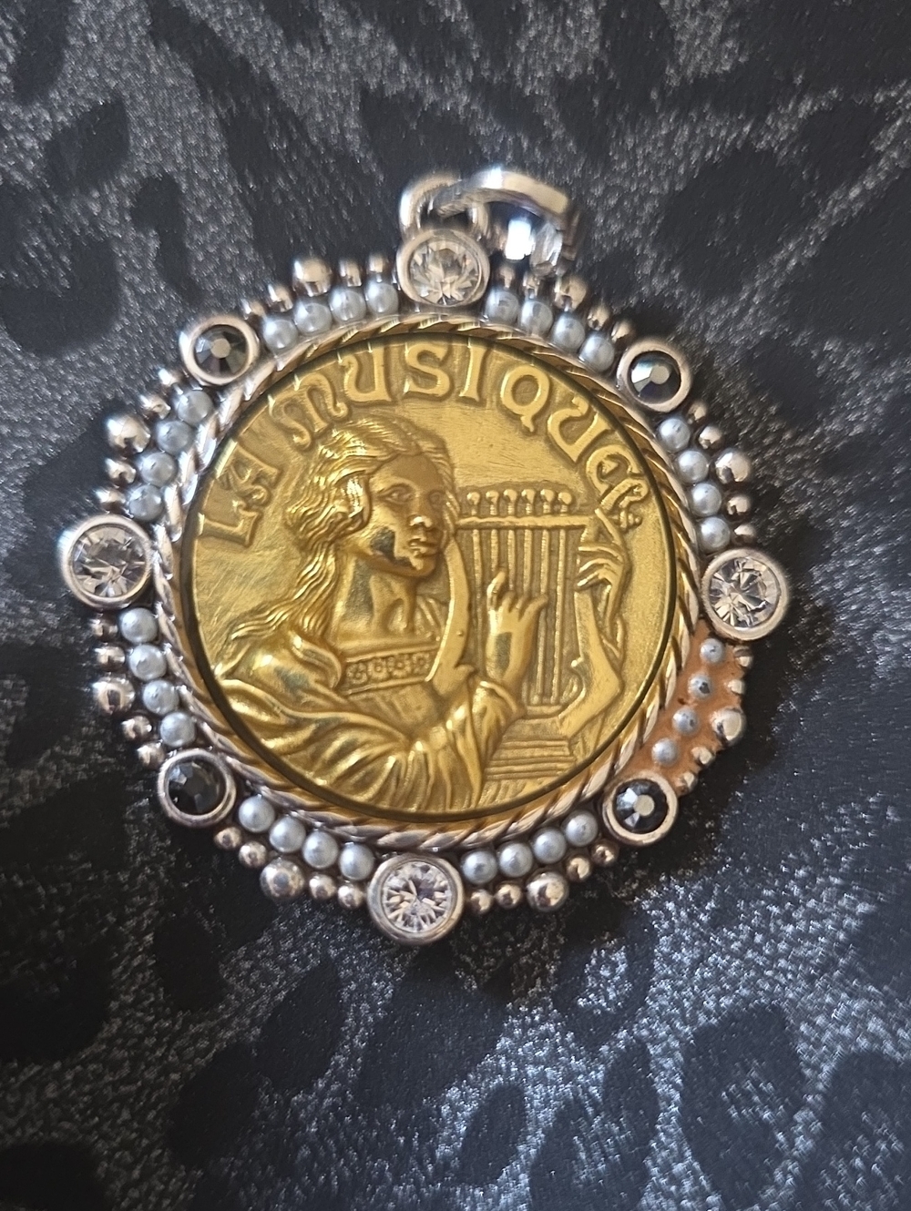 Brighton Two-Tone Gold and Silver 'La Musique' Round Pendant Necklace